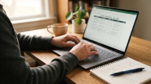 hands typing on laptop keyboard 202607230840