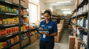 retail store worker checking inv… 202607292323